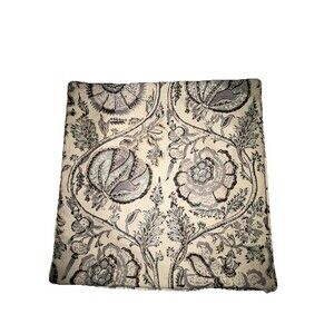 Pottery Barn Haylie Print Pillow Cover Gray Linen Cotton Palampore 20x20